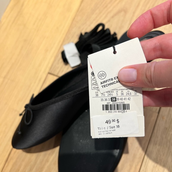 Zara lace up ballet flats with bow - Picture 5 of 5